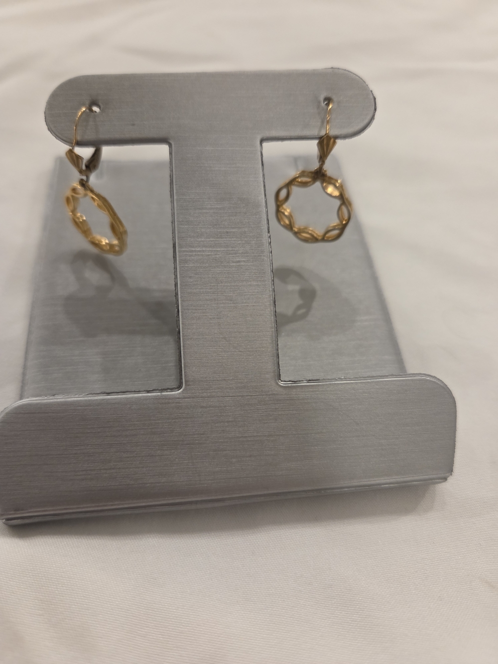 Gold-Tone Textured Hoop Drop Earrings